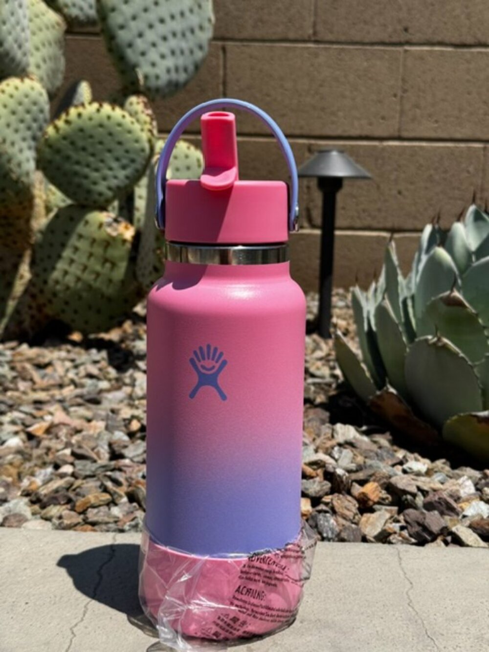 32 oz Wide Mouth with Flex Straw Cap Camella/Lupine Ombre with boot